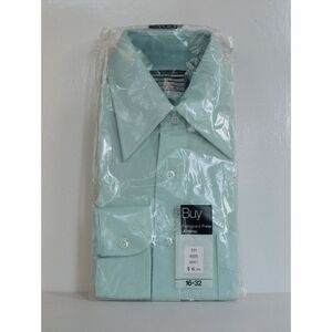 NOS JCPenny Men’s Vintage 1980’s‎ Long Sleeve Blue Button Down Shirt Size L